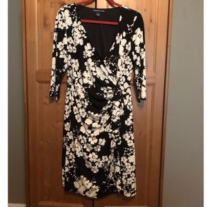 Black and white floral dress
